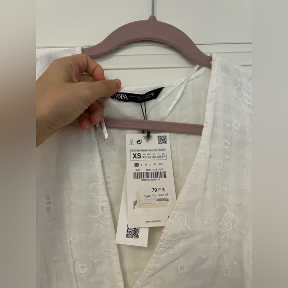 Zara White Embroidered Dress - Picture 4 of 4